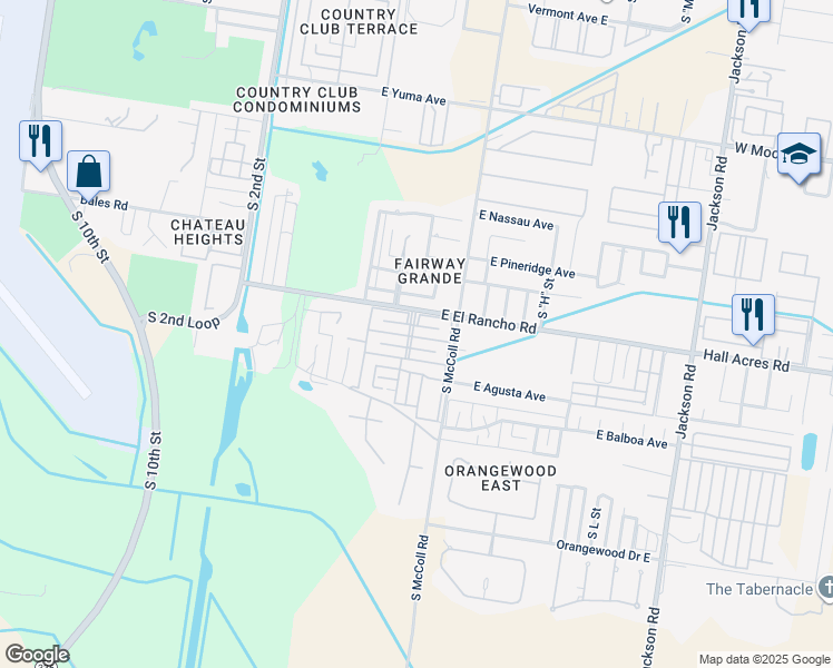 map of restaurants, bars, coffee shops, grocery stores, and more near 1008 Covina Avenue East in McAllen