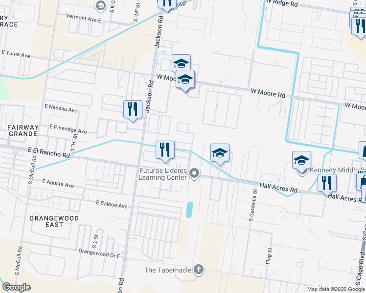 map of restaurants, bars, coffee shops, grocery stores, and more near 1500 Hall Acres Road in Pharr