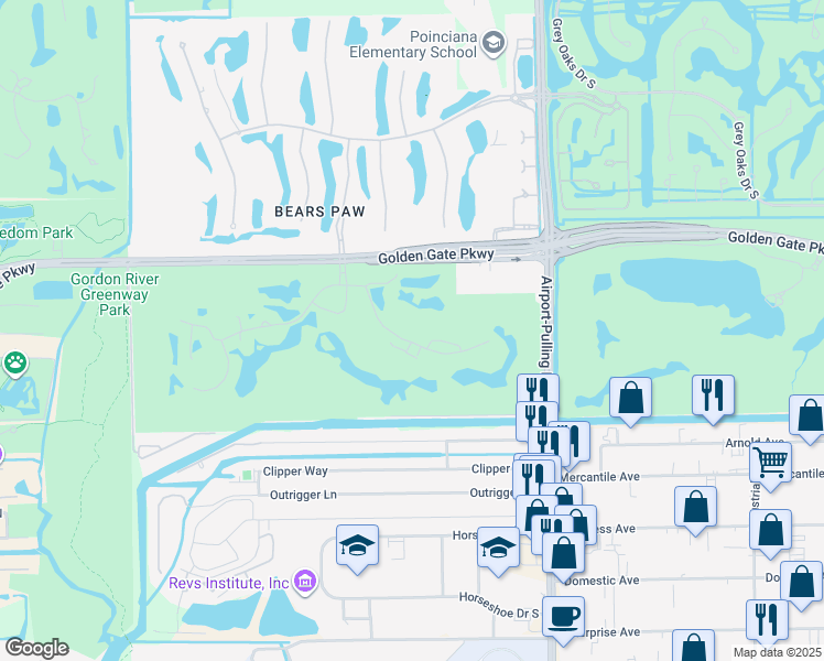 map of restaurants, bars, coffee shops, grocery stores, and more near 1035 Wildwood Lane in Naples