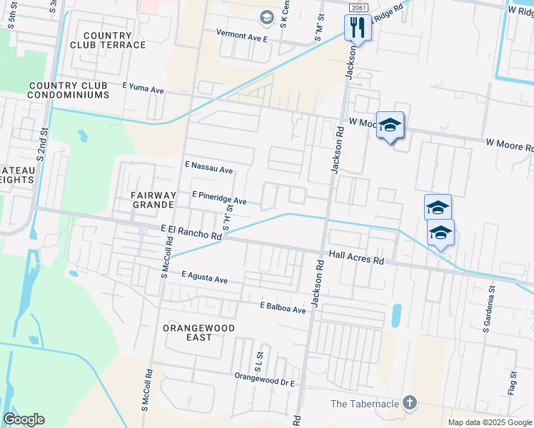 map of restaurants, bars, coffee shops, grocery stores, and more near 1200 East Pineridge Avenue in McAllen