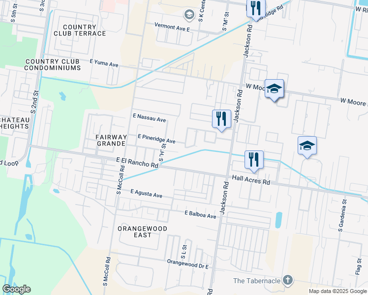 map of restaurants, bars, coffee shops, grocery stores, and more near 3013 South K Center in McAllen