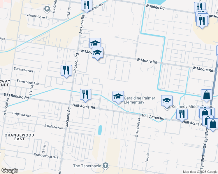 map of restaurants, bars, coffee shops, grocery stores, and more near 1005 West Denise Drive in Pharr