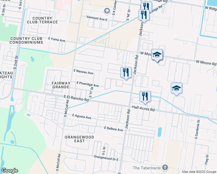 map of restaurants, bars, coffee shops, grocery stores, and more near 3013 South K Center in McAllen