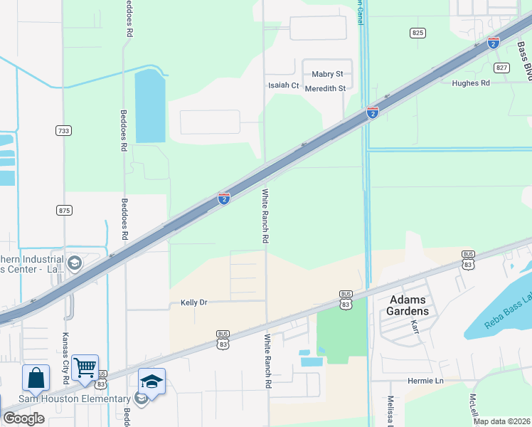 map of restaurants, bars, coffee shops, grocery stores, and more near 26623 White Ranch Road in La Feria