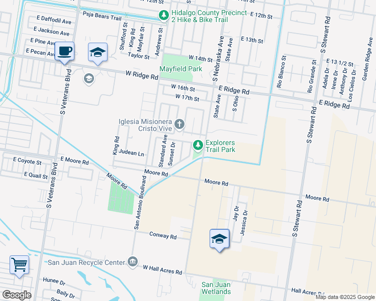 map of restaurants, bars, coffee shops, grocery stores, and more near 2004 Justice Drive in San Juan