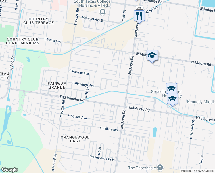 map of restaurants, bars, coffee shops, grocery stores, and more near 3011 South L Lane in McAllen