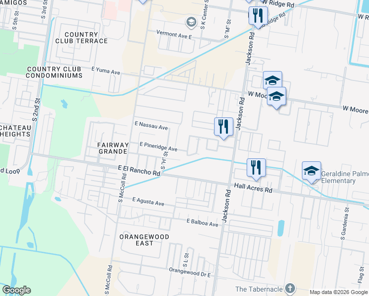 map of restaurants, bars, coffee shops, grocery stores, and more near 3013 South K Center in McAllen