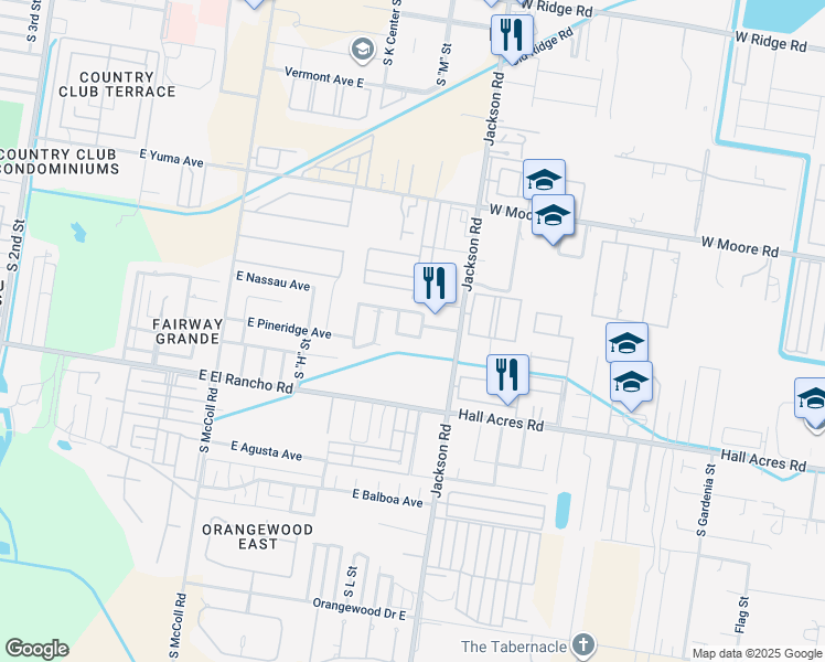 map of restaurants, bars, coffee shops, grocery stores, and more near 3008 South "M" Street in McAllen