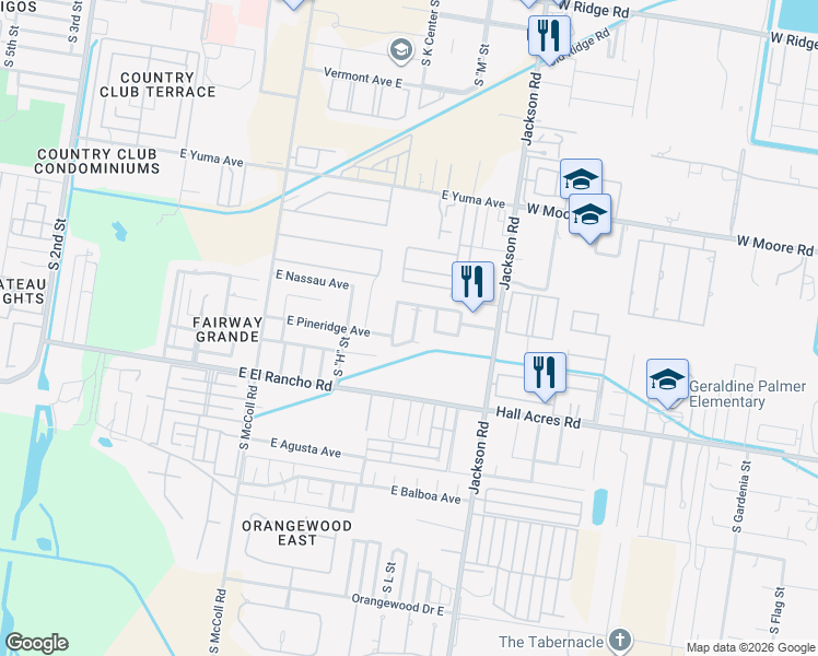 map of restaurants, bars, coffee shops, grocery stores, and more near 3013 South K Center in McAllen