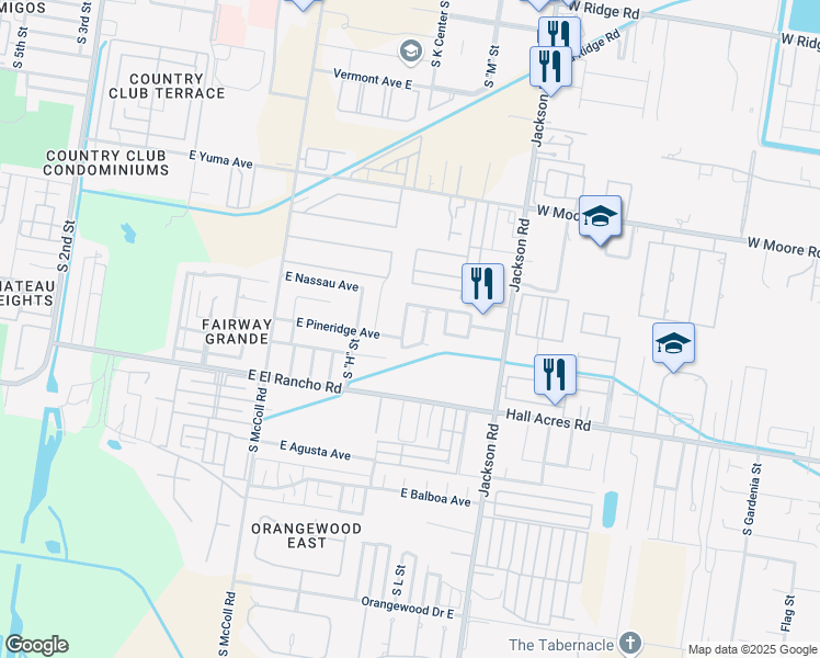 map of restaurants, bars, coffee shops, grocery stores, and more near 3013 South K Center in McAllen