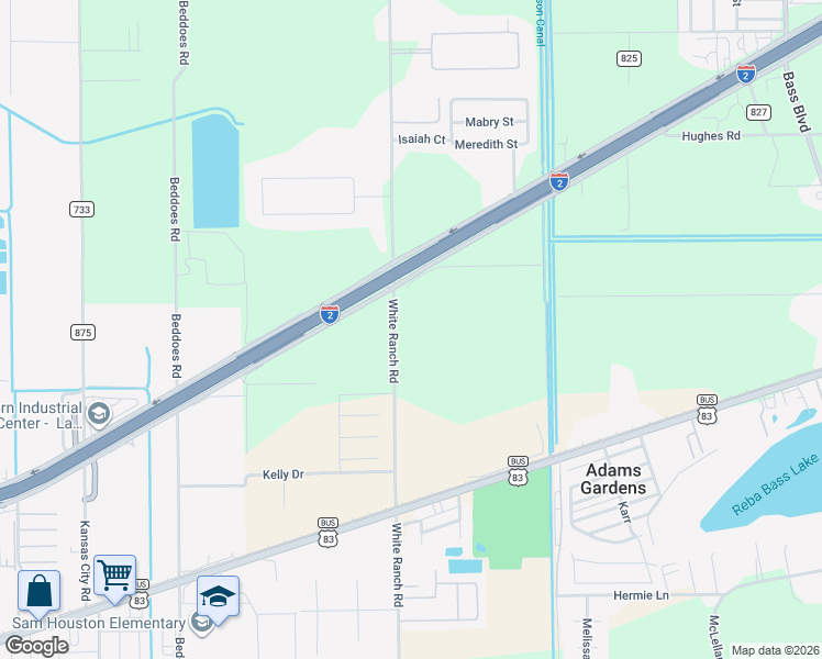 map of restaurants, bars, coffee shops, grocery stores, and more near 26623 White Ranch Road in La Feria