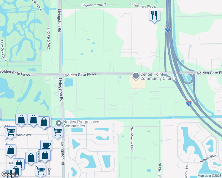 map of restaurants, bars, coffee shops, grocery stores, and more near 3110 68th Street Southwest in Naples