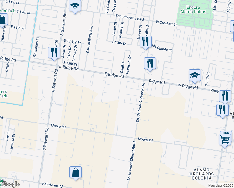 map of restaurants, bars, coffee shops, grocery stores, and more near 1708 Piedras Negras Street in San Juan