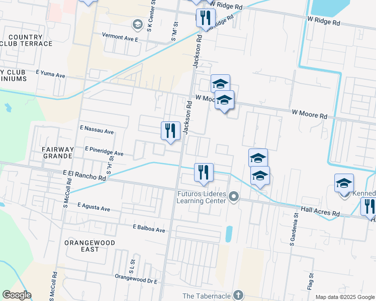 map of restaurants, bars, coffee shops, grocery stores, and more near 2201 South Jackson Road in Pharr