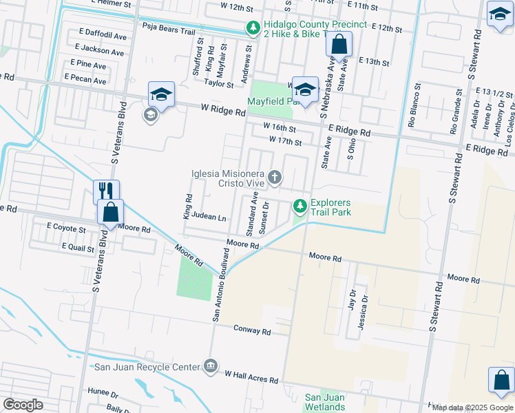 map of restaurants, bars, coffee shops, grocery stores, and more near 2006 Sunset Drive in San Juan