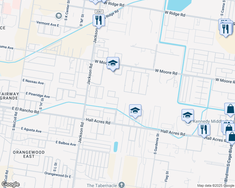 map of restaurants, bars, coffee shops, grocery stores, and more near Park Lane in Pharr