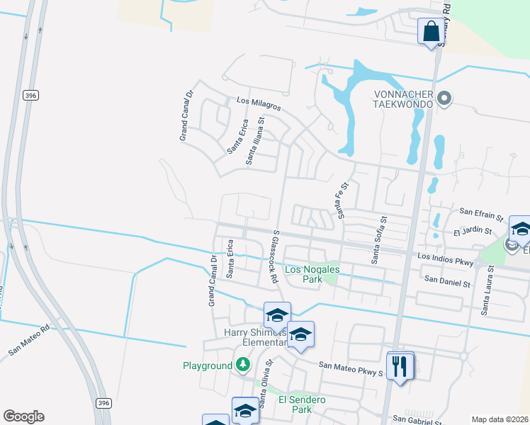 map of restaurants, bars, coffee shops, grocery stores, and more near 3107 Santa Monica in Mission