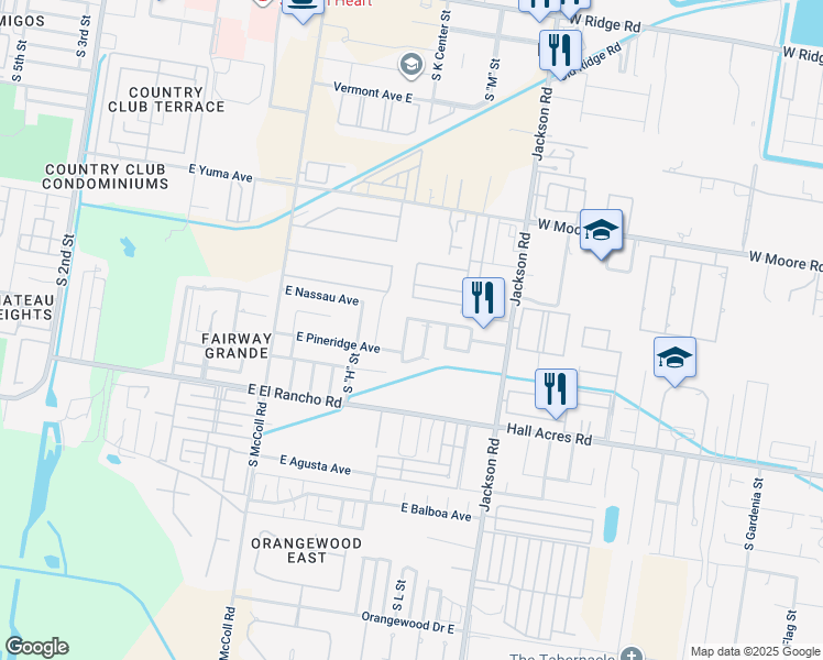 map of restaurants, bars, coffee shops, grocery stores, and more near 3013 South K Center in McAllen