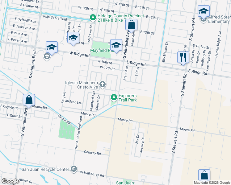 map of restaurants, bars, coffee shops, grocery stores, and more near 1799 Star Ruby Drive in San Juan