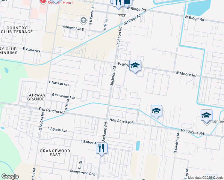 map of restaurants, bars, coffee shops, grocery stores, and more near 2201 South Jackson Road in Pharr