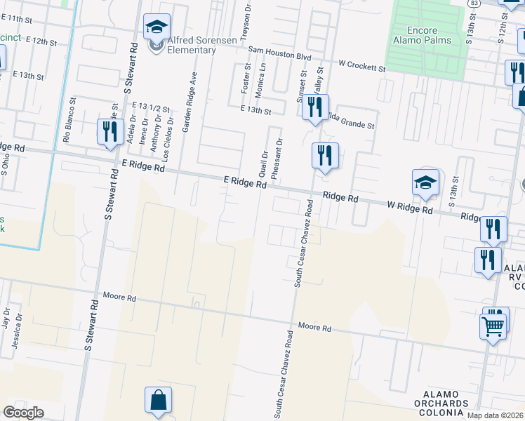 map of restaurants, bars, coffee shops, grocery stores, and more near 1508 Quail Drive in San Juan