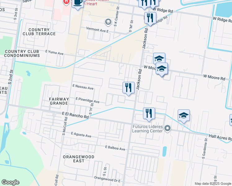 map of restaurants, bars, coffee shops, grocery stores, and more near 1320 La Cantera Avenue in McAllen