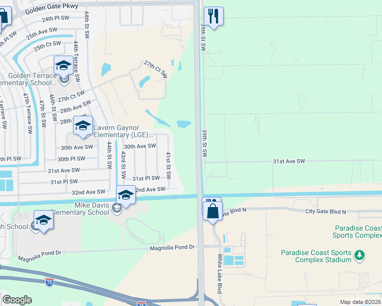 map of restaurants, bars, coffee shops, grocery stores, and more near 2375-2391 Collier Boulevard in Naples