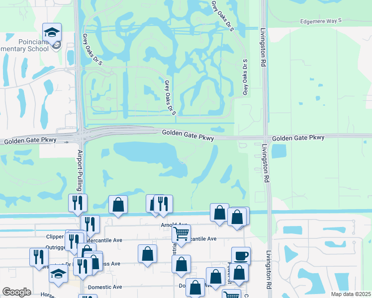 map of restaurants, bars, coffee shops, grocery stores, and more near Ivy Drive in Naples