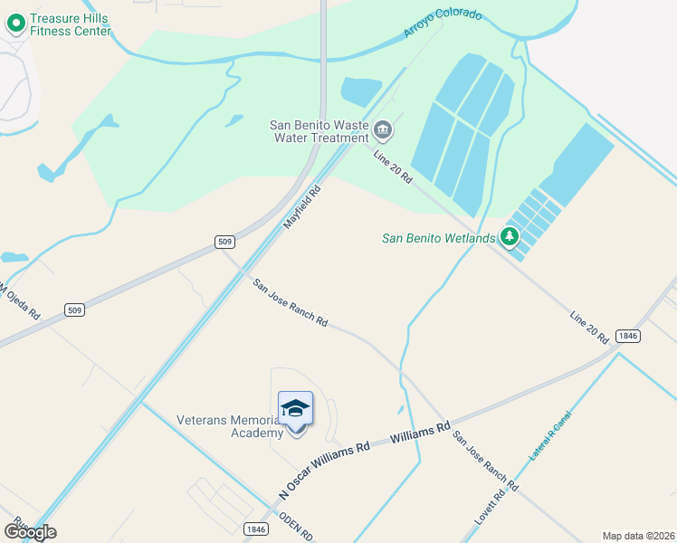 map of restaurants, bars, coffee shops, grocery stores, and more near 26563 Mayfield Road in San Benito