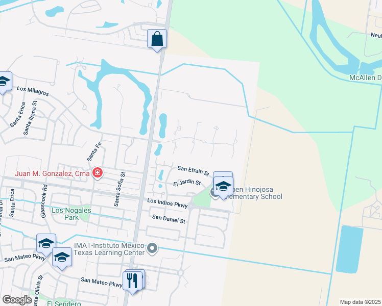 map of restaurants, bars, coffee shops, grocery stores, and more near 2900 Santa Ana in Mission