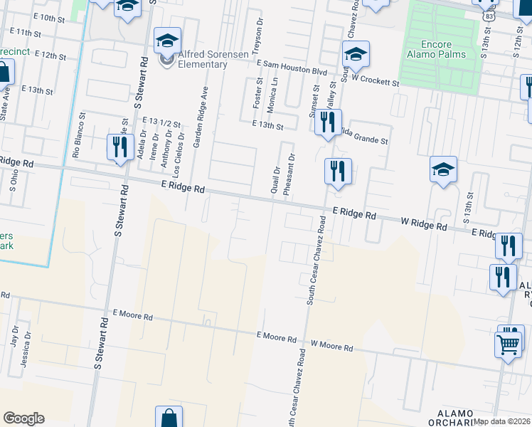 map of restaurants, bars, coffee shops, grocery stores, and more near 1508 Quail Drive in San Juan