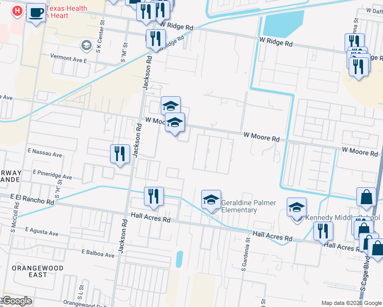 map of restaurants, bars, coffee shops, grocery stores, and more near 2000 West Angelina Marie Drive in Pharr