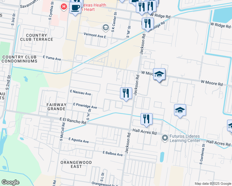 map of restaurants, bars, coffee shops, grocery stores, and more near 1320 La Cantera Avenue in McAllen