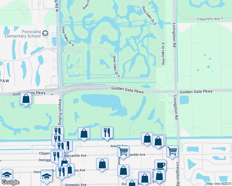 map of restaurants, bars, coffee shops, grocery stores, and more near 7430 Little Lane in Naples