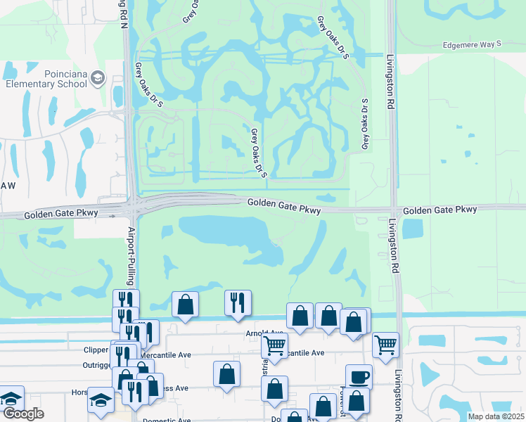map of restaurants, bars, coffee shops, grocery stores, and more near 7430 Little Lane in Naples