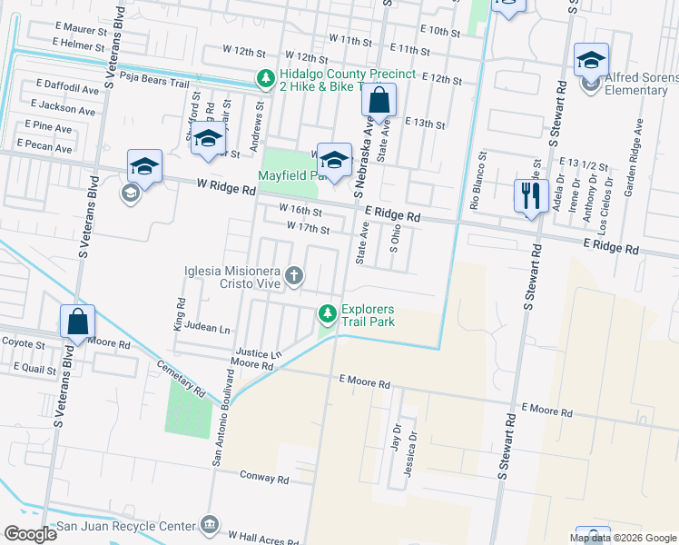 map of restaurants, bars, coffee shops, grocery stores, and more near 1617 Star Ruby Drive in San Juan