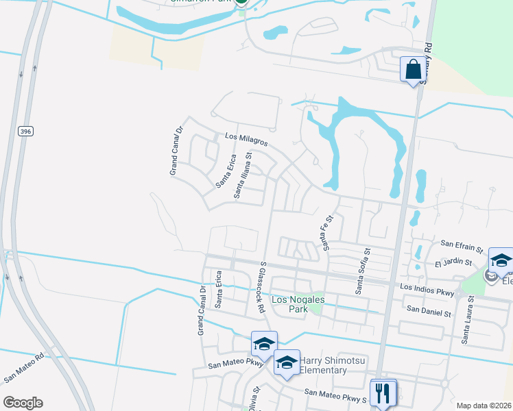 map of restaurants, bars, coffee shops, grocery stores, and more near 2704 San Diego in Mission