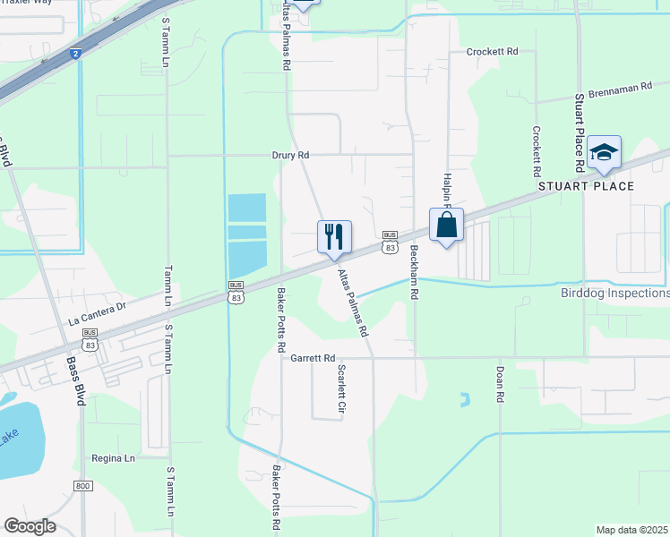 map of restaurants, bars, coffee shops, grocery stores, and more near 15772 U.S. 83 Business in Harlingen