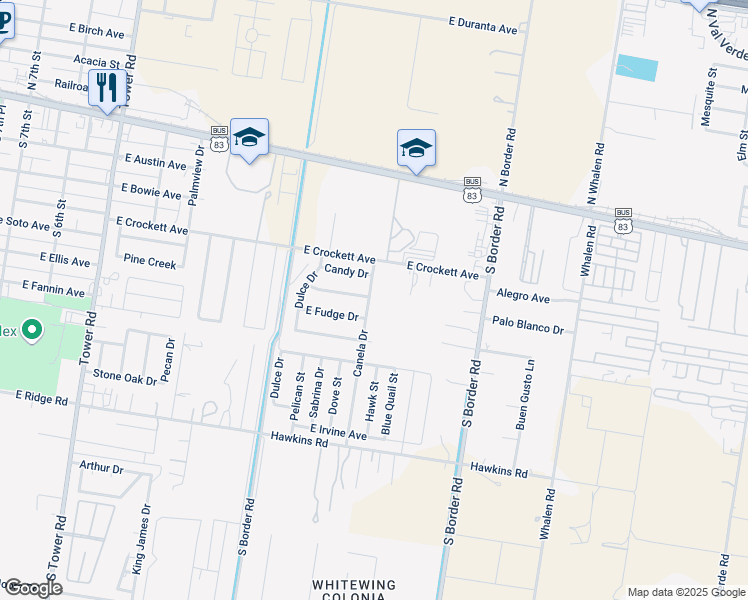 map of restaurants, bars, coffee shops, grocery stores, and more near 410 Canela Drive in Alamo