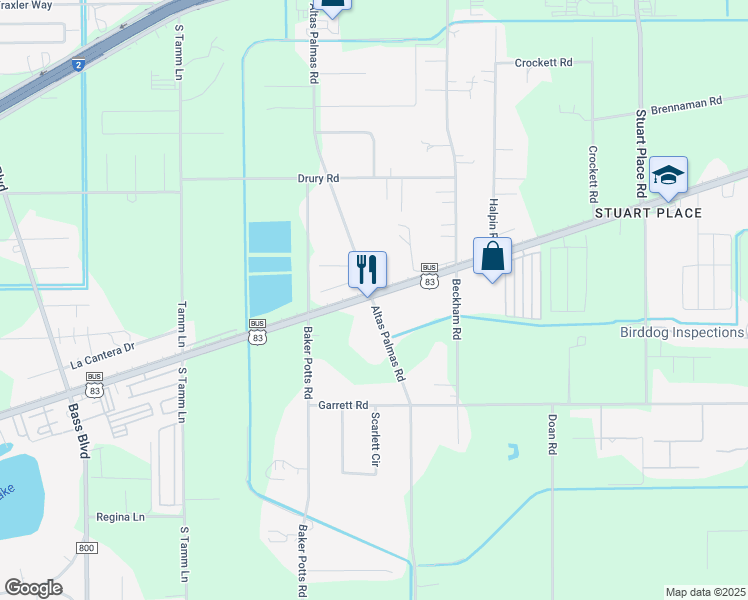 map of restaurants, bars, coffee shops, grocery stores, and more near 15772 U.S. 83 Business in Harlingen