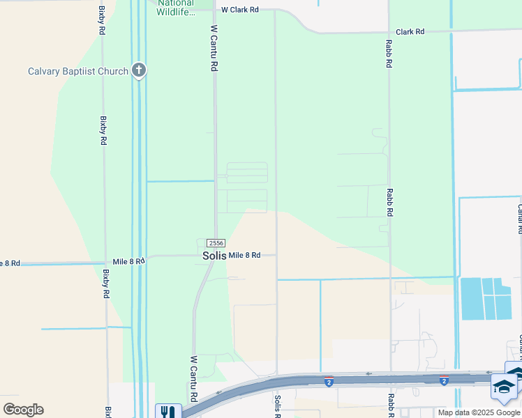 map of restaurants, bars, coffee shops, grocery stores, and more near 25700-26628 Solis Road in La Feria