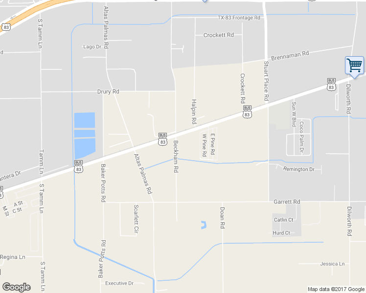 map of restaurants, bars, coffee shops, grocery stores, and more near 7901 U.S. 83 Business in Harlingen