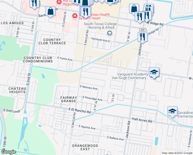 map of restaurants, bars, coffee shops, grocery stores, and more near 1005 East la Cantera Avenue in McAllen