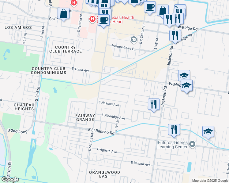 map of restaurants, bars, coffee shops, grocery stores, and more near 808 La Cantera Avenue in McAllen