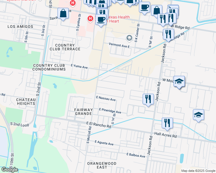 map of restaurants, bars, coffee shops, grocery stores, and more near 812 East la Cantera Avenue in McAllen