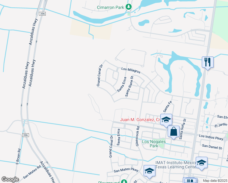 map of restaurants, bars, coffee shops, grocery stores, and more near 2811 Santa Erica in Mission