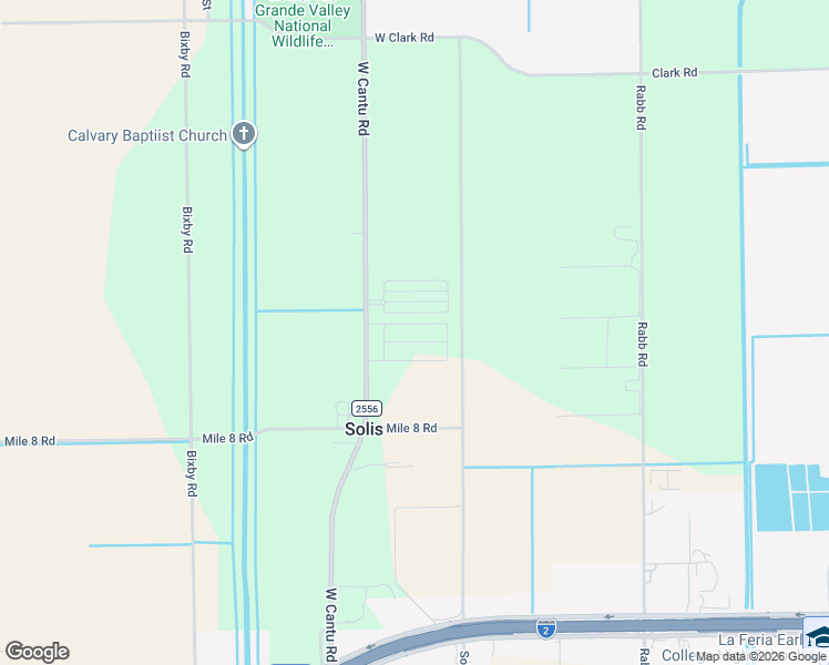 map of restaurants, bars, coffee shops, grocery stores, and more near 25700-26628 Solis Road in La Feria