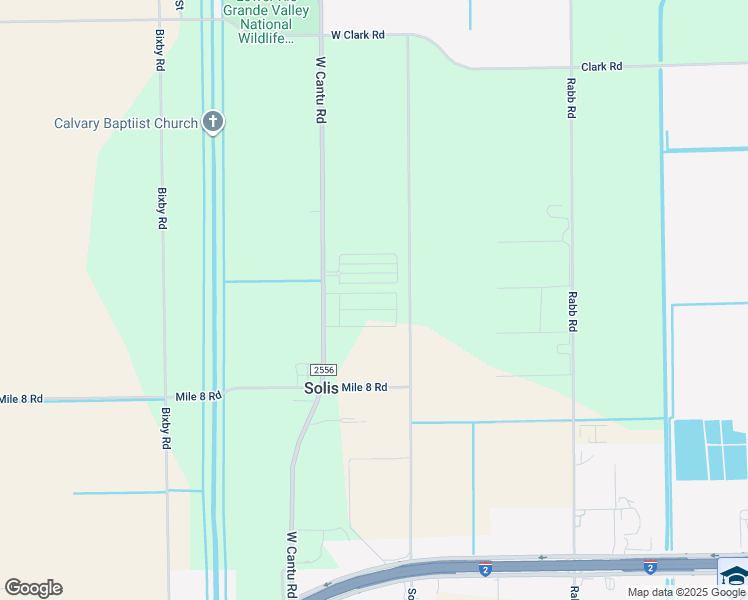 map of restaurants, bars, coffee shops, grocery stores, and more near 25700-26628 Solis Road in La Feria