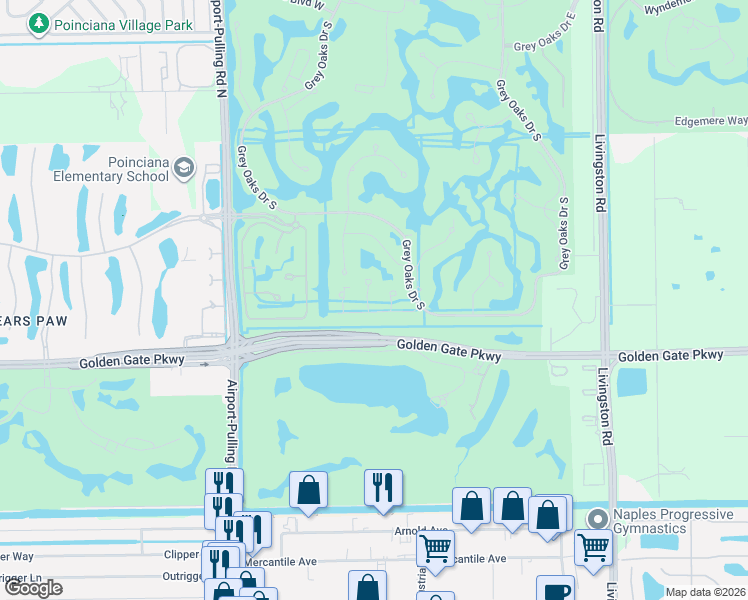 map of restaurants, bars, coffee shops, grocery stores, and more near 2095 Rivoli Court in Naples