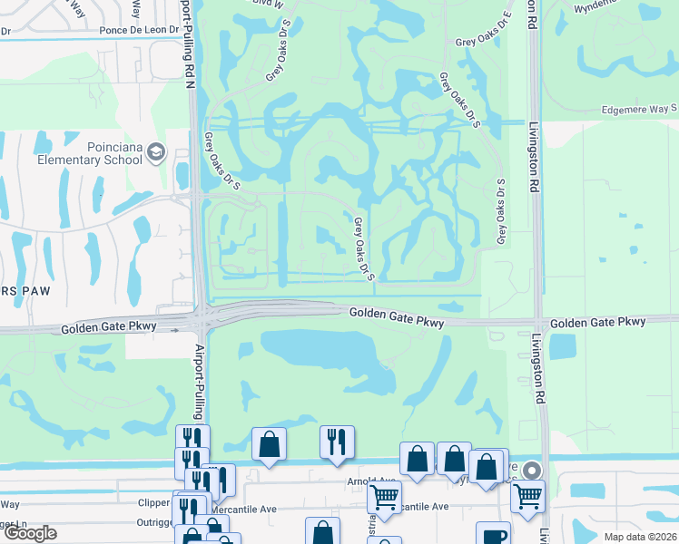 map of restaurants, bars, coffee shops, grocery stores, and more near 2095 Rivoli Court in Naples